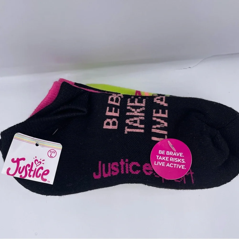 JUSTICE 6pair girl socks Size Large 4-10